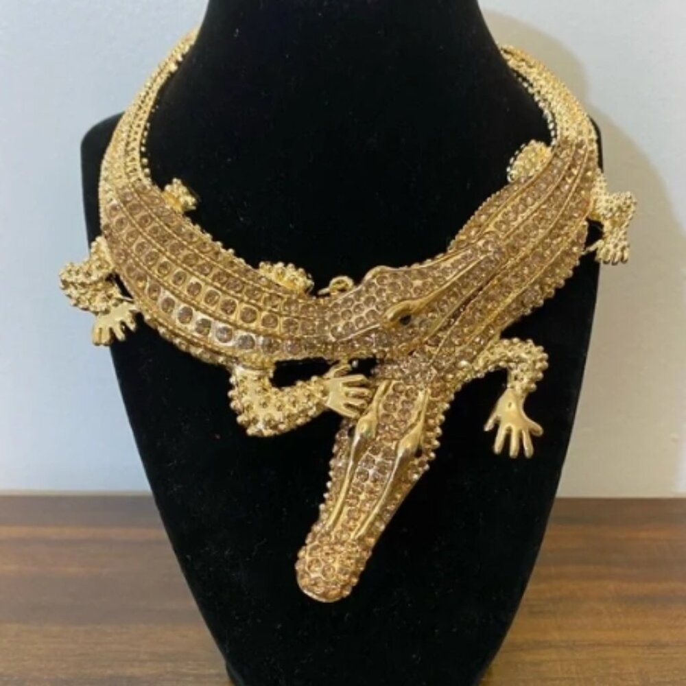 Gold Alligator Statement Necklace 2025/26
